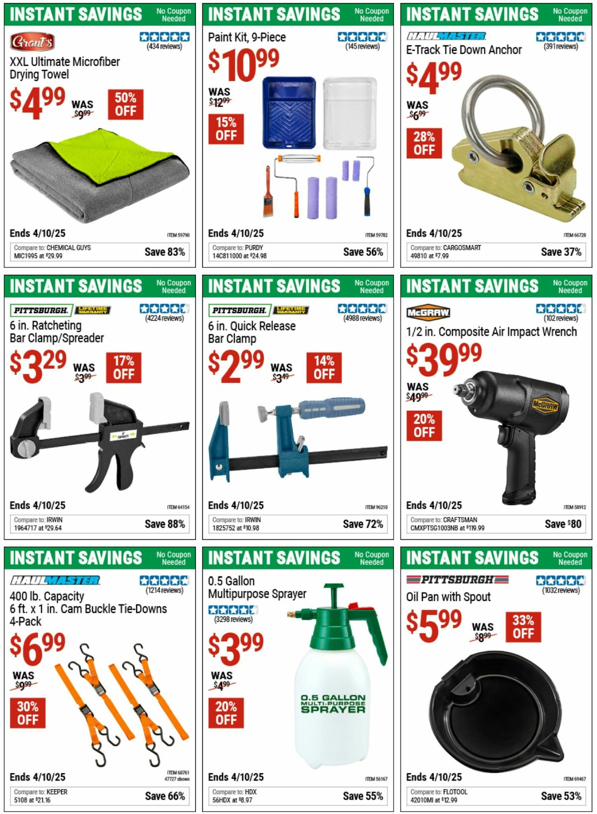 Harbor Freight Tools Instant Savings Weekly Ad from March 10