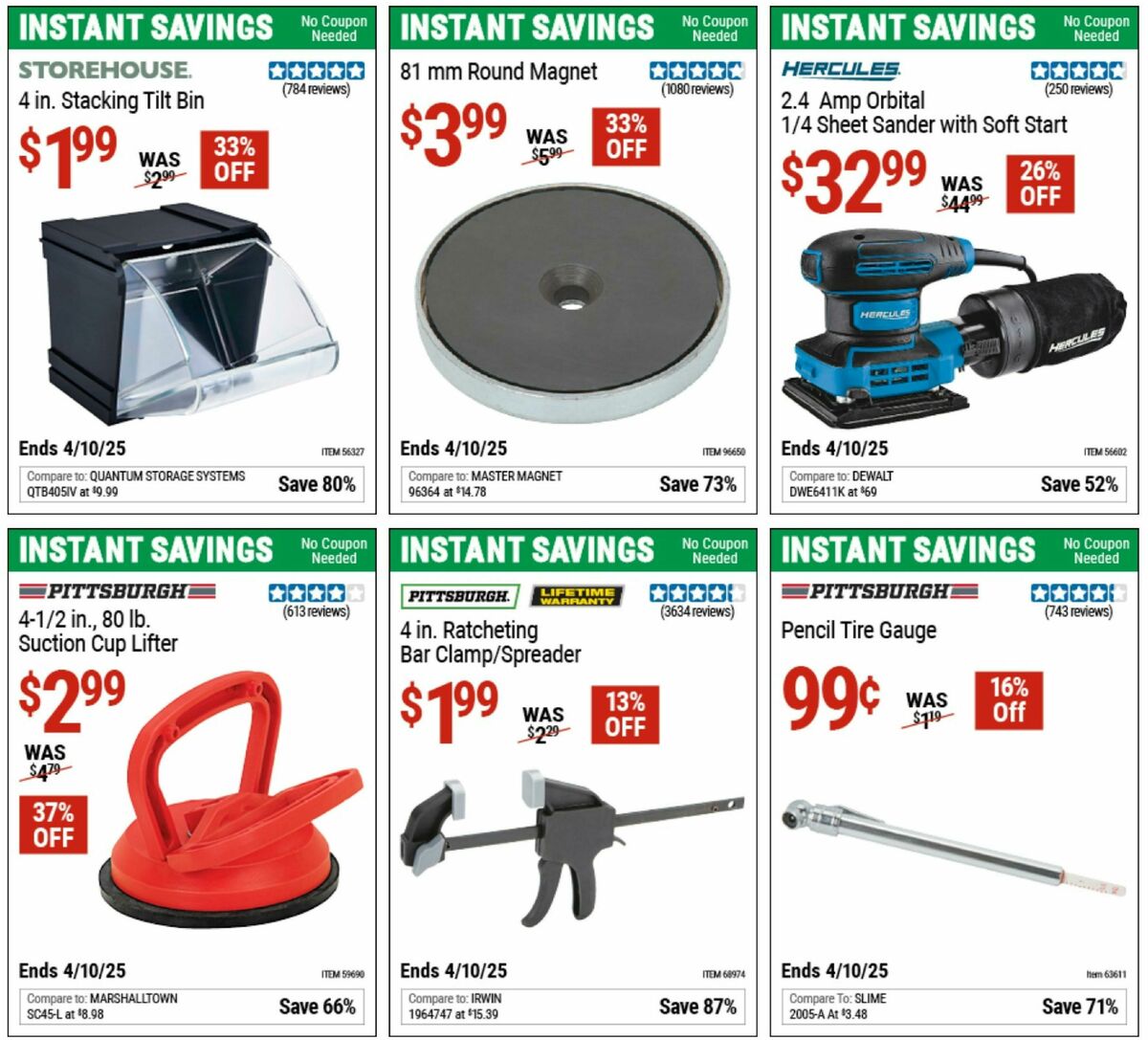 Harbor Freight Tools Instant Savings Weekly Ad from March 10