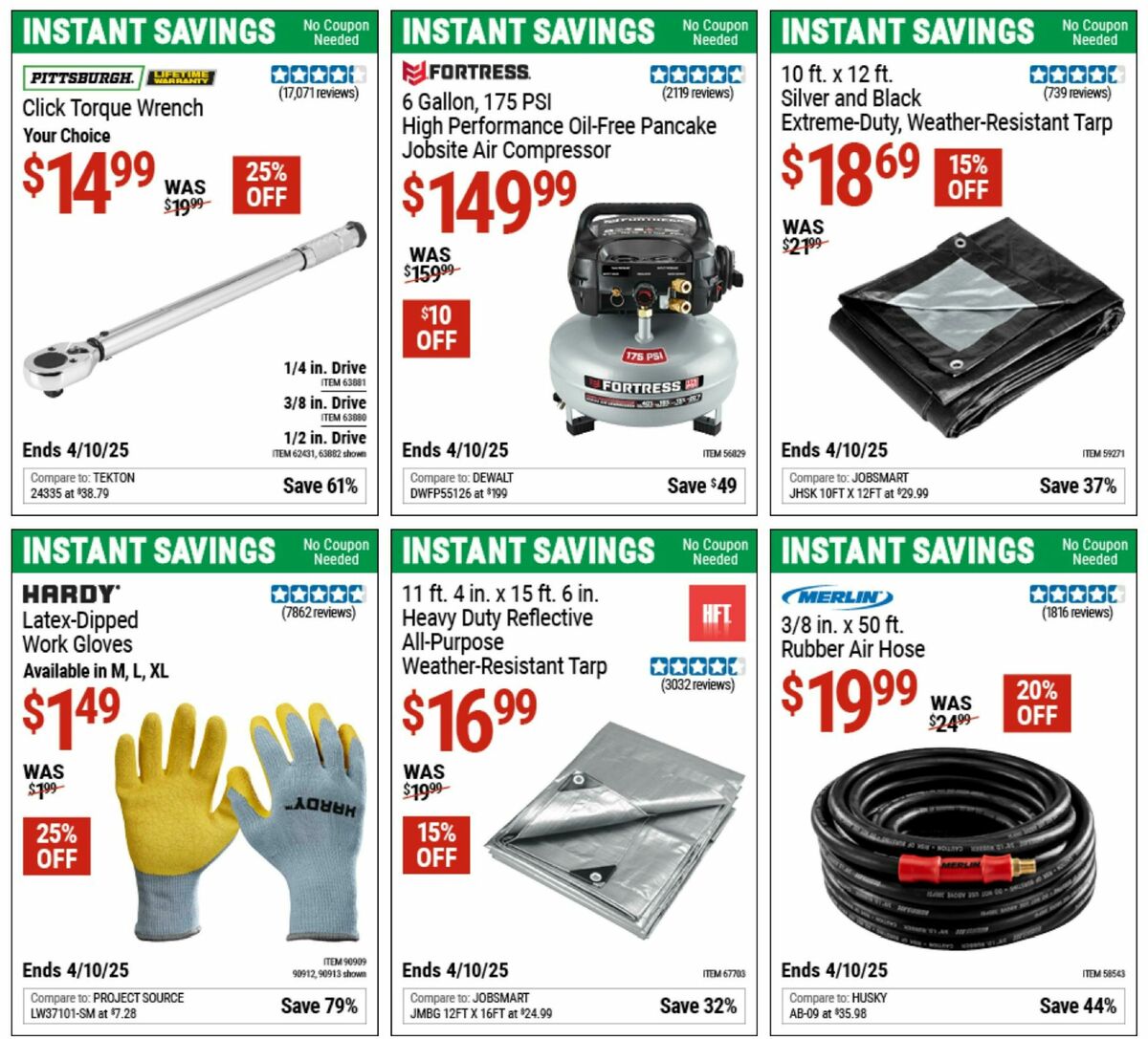 Harbor Freight Tools Instant Savings Weekly Ad from March 10
