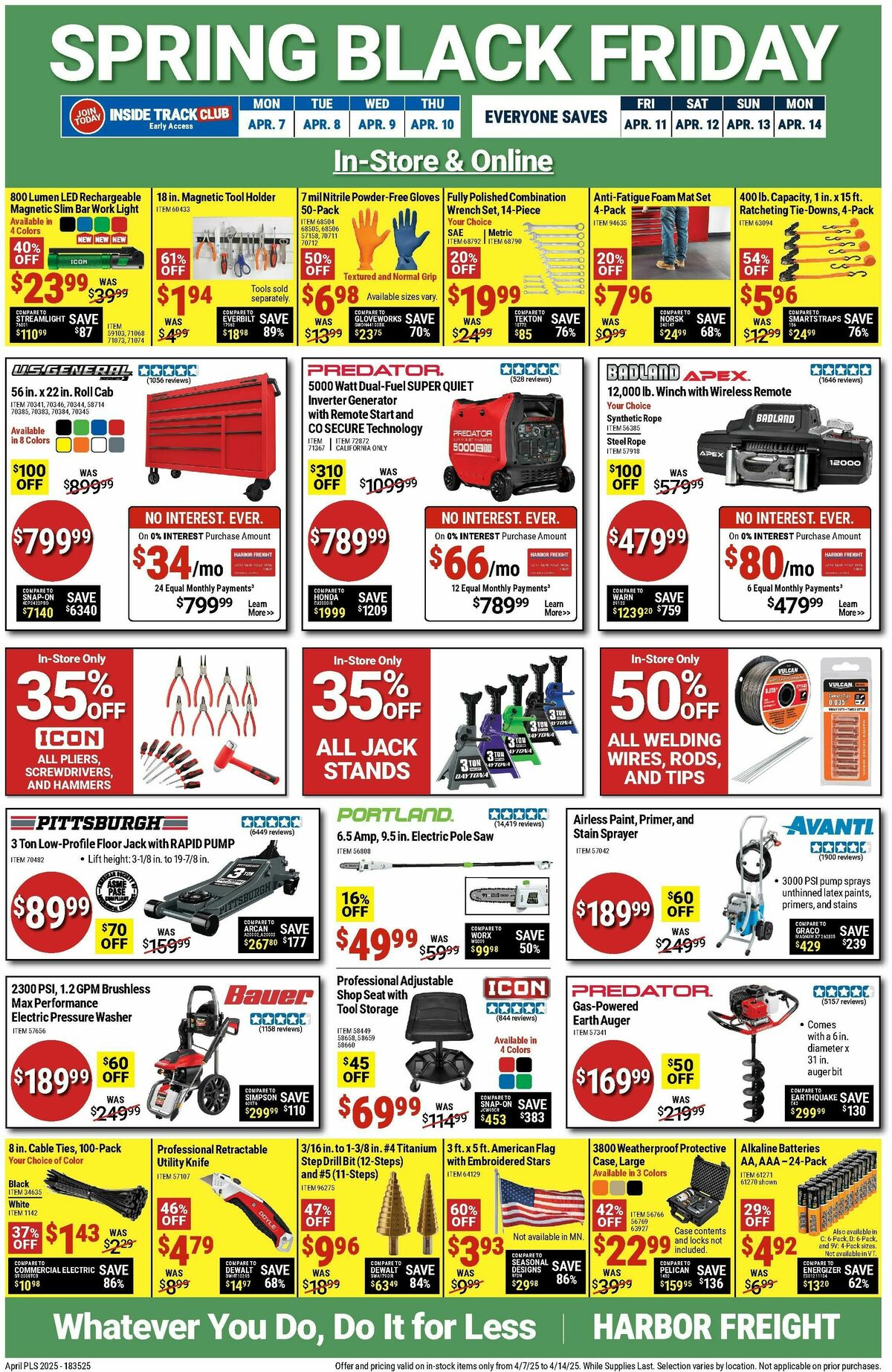 Harbor Freight Tools Weekly Ad from April 7