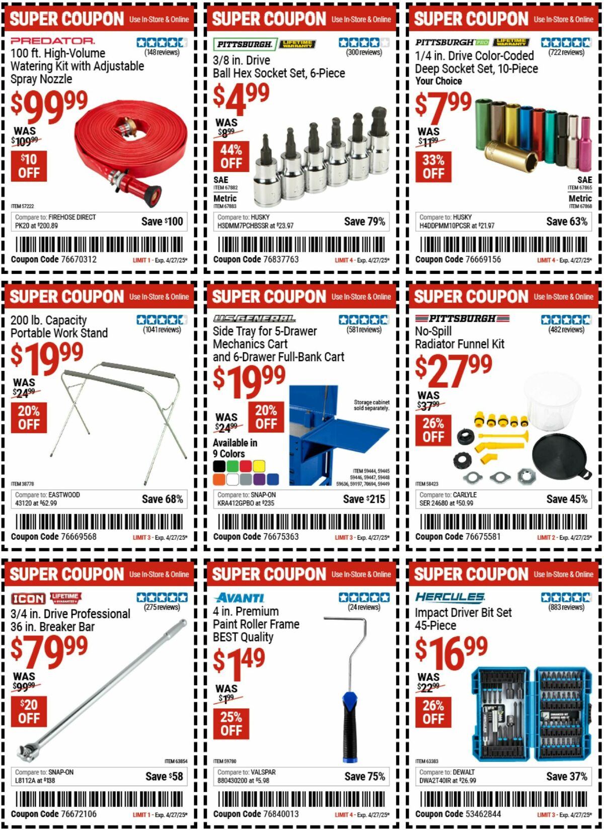 Harbor Freight Tools Weekly Ad from April 15