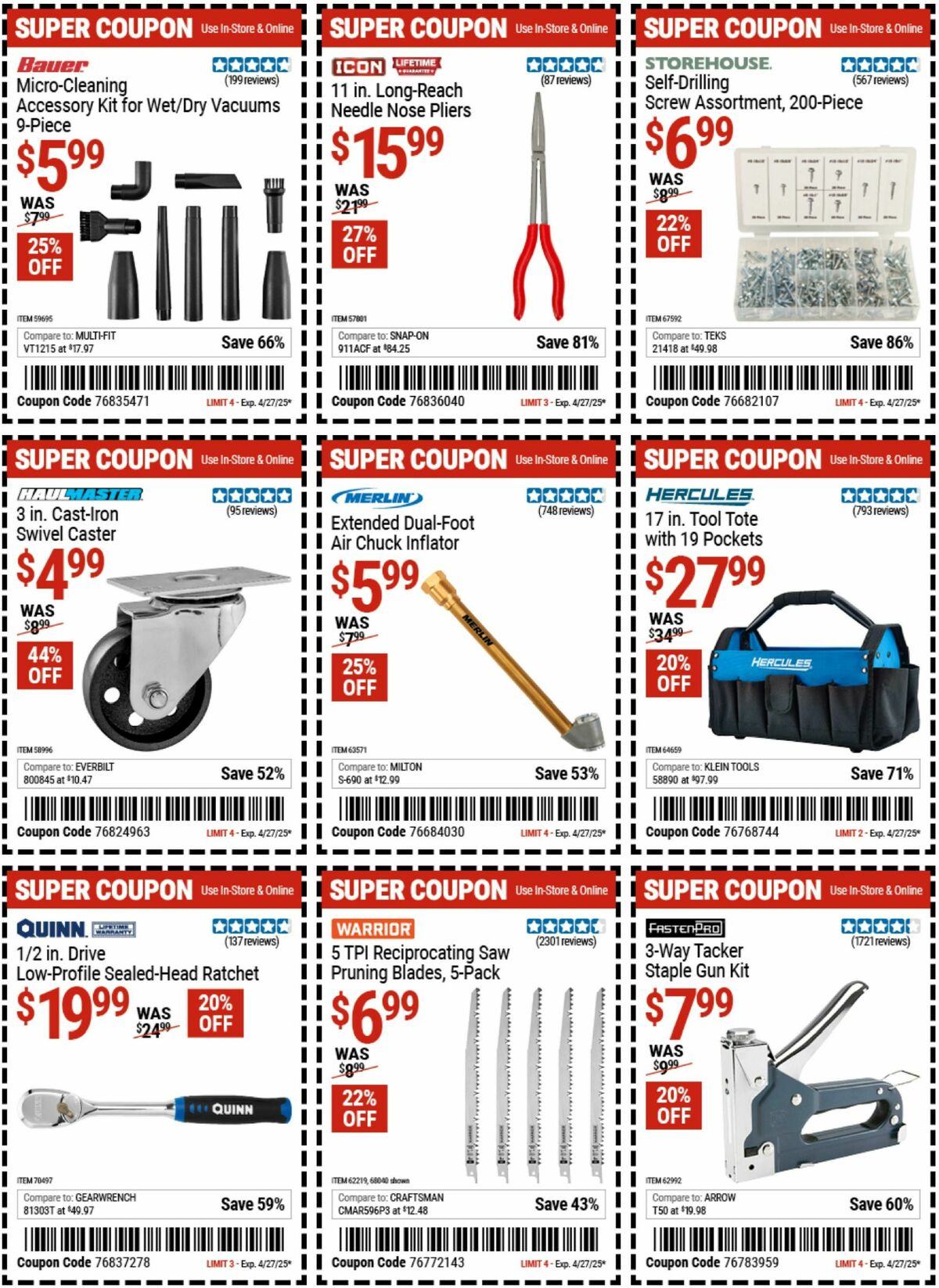 Harbor Freight Tools Weekly Ad from April 15