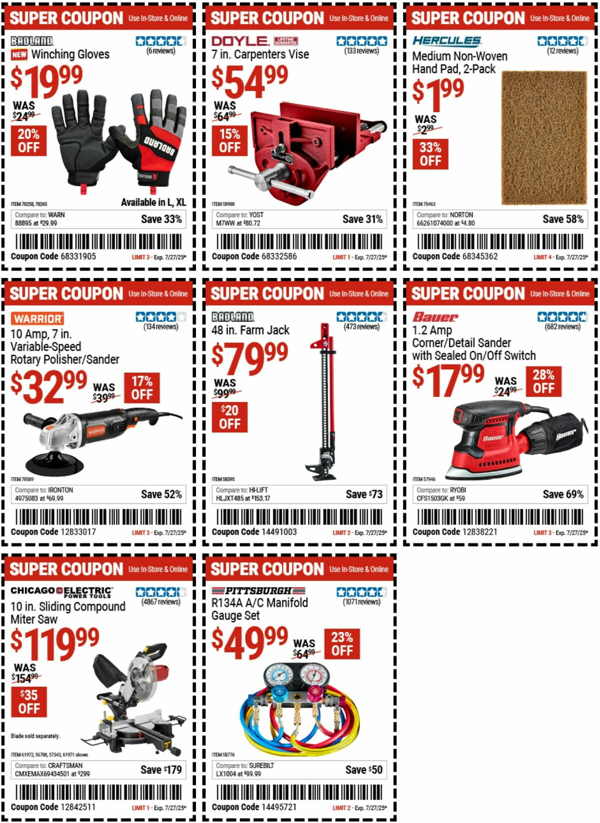Harbor Freight Tools Weekly Ad from July 14