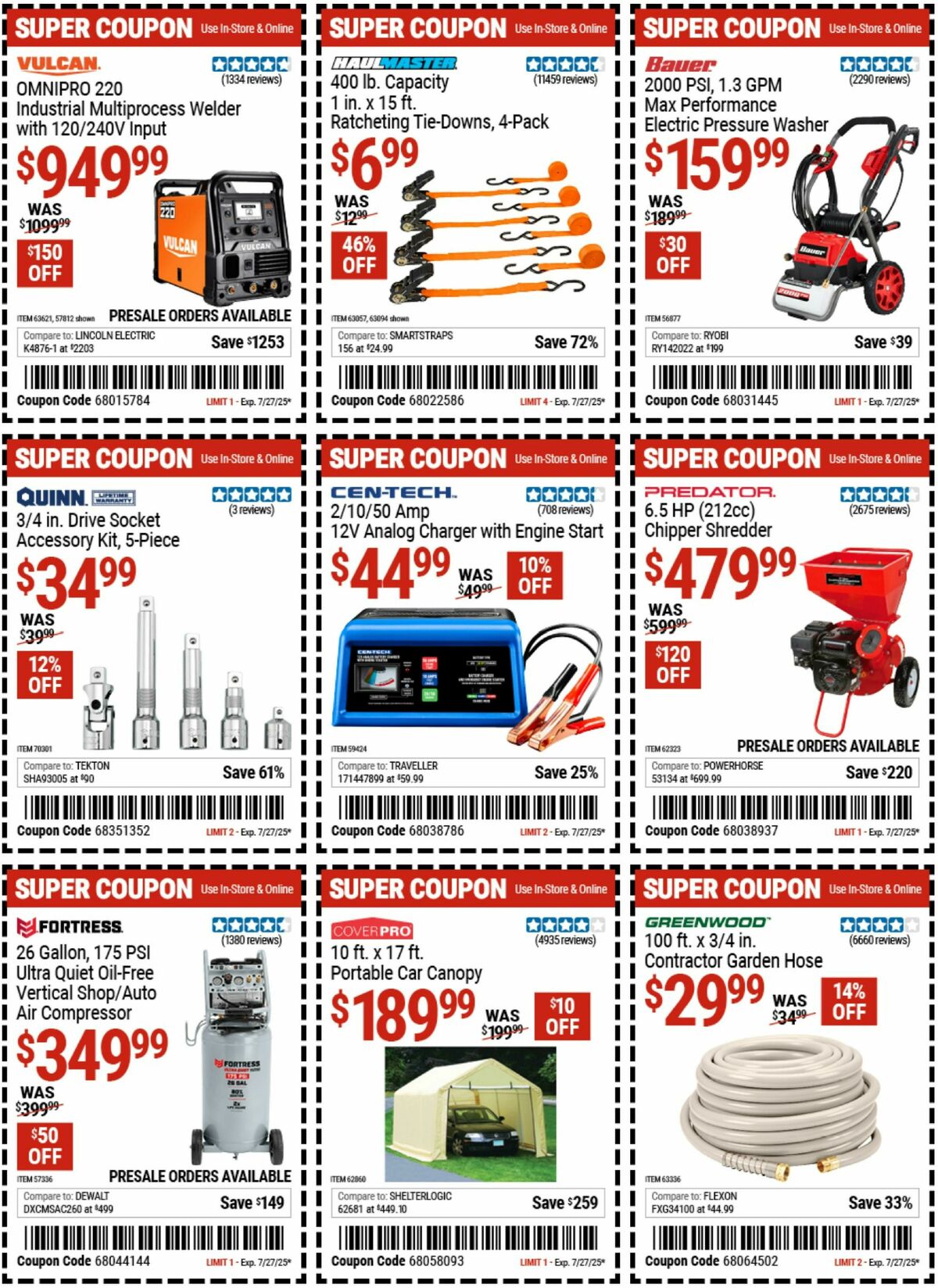 Harbor Freight Tools Weekly Ad from July 14