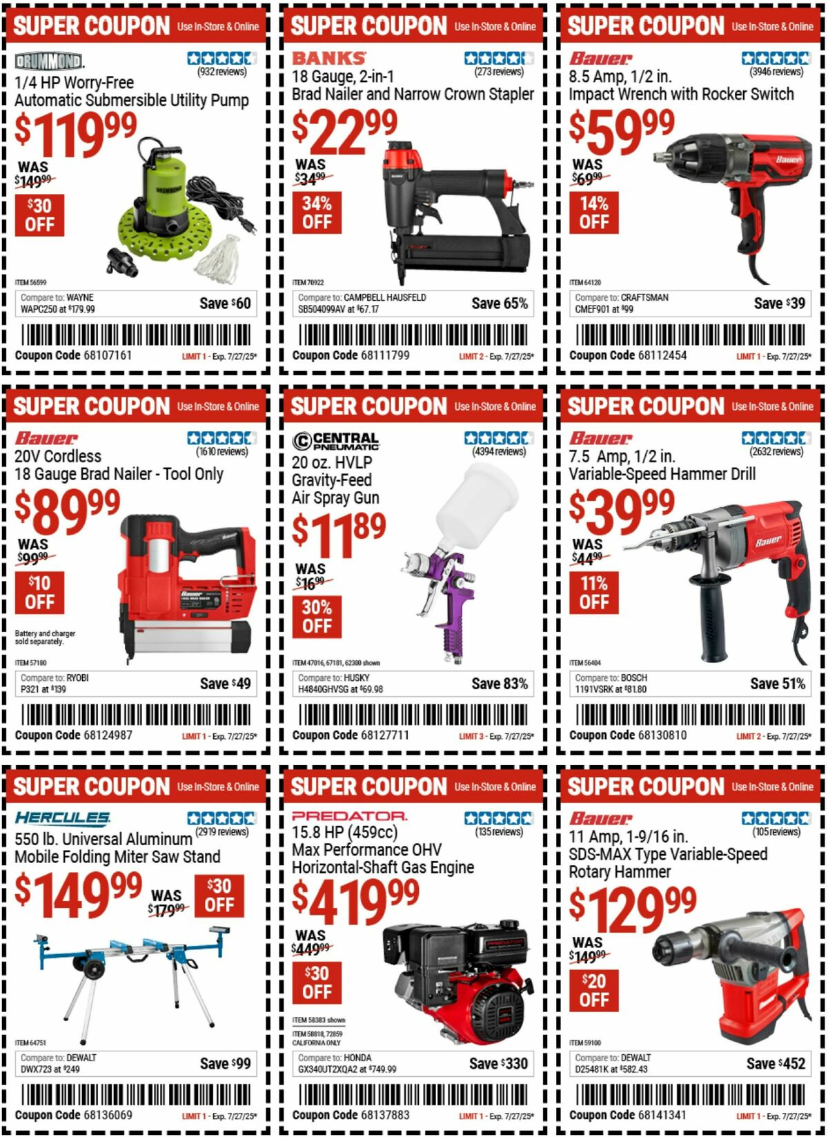 Harbor Freight Tools Weekly Ad from July 14
