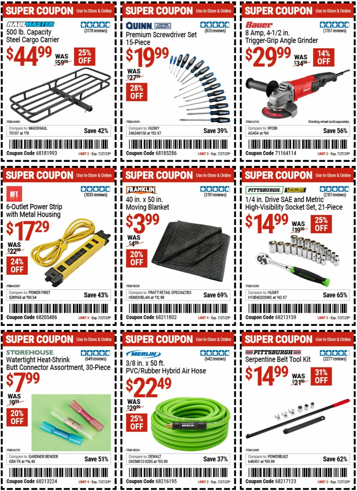 Harbor Freight Tools Weekly Ad from July 14