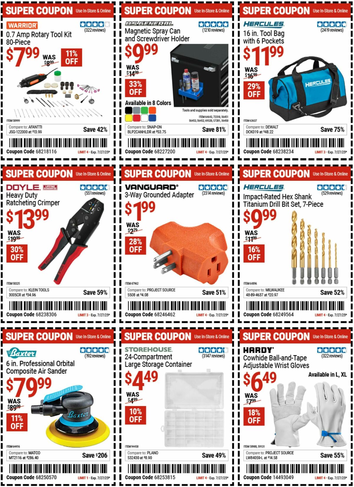 Harbor Freight Tools Weekly Ad from July 14