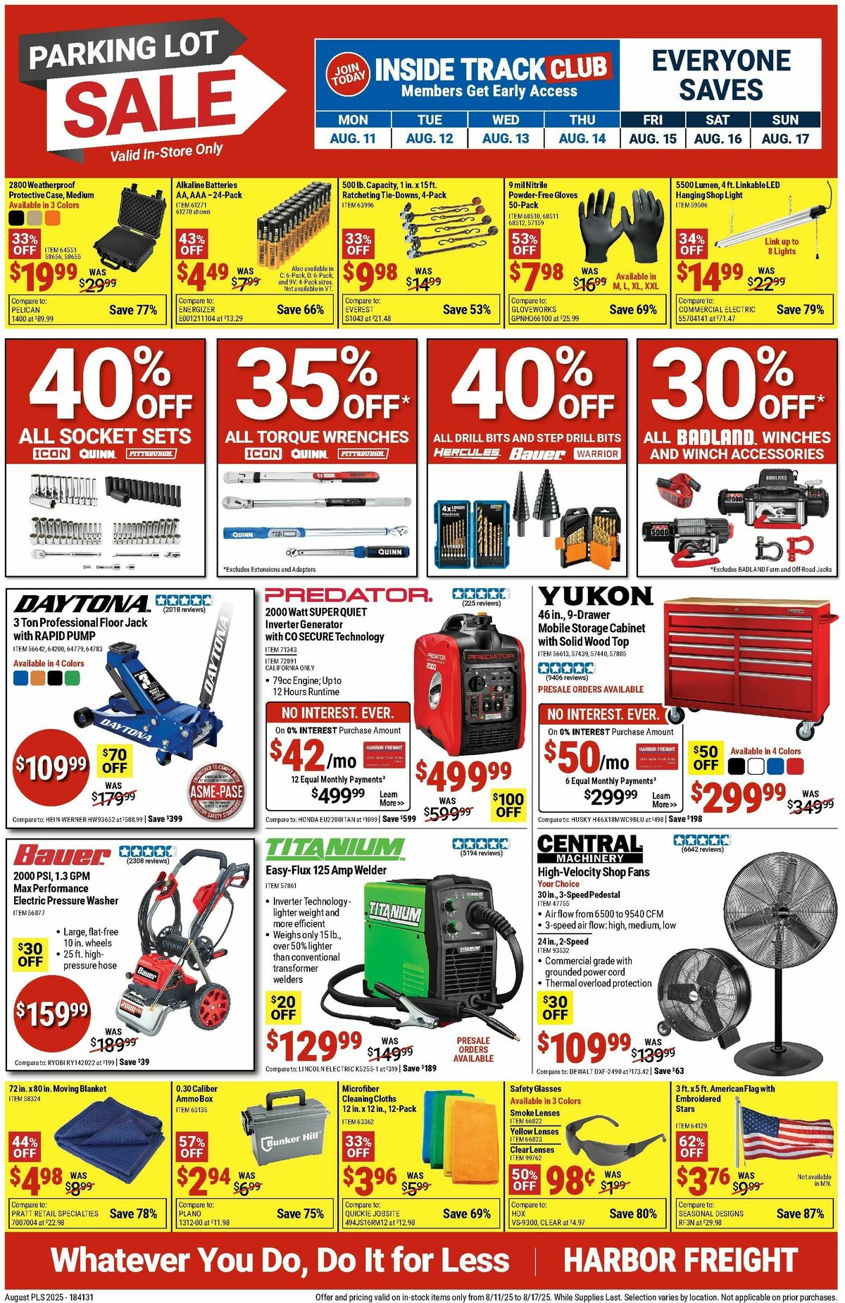 Harbor Freight Tools Weekly Ad from August 11