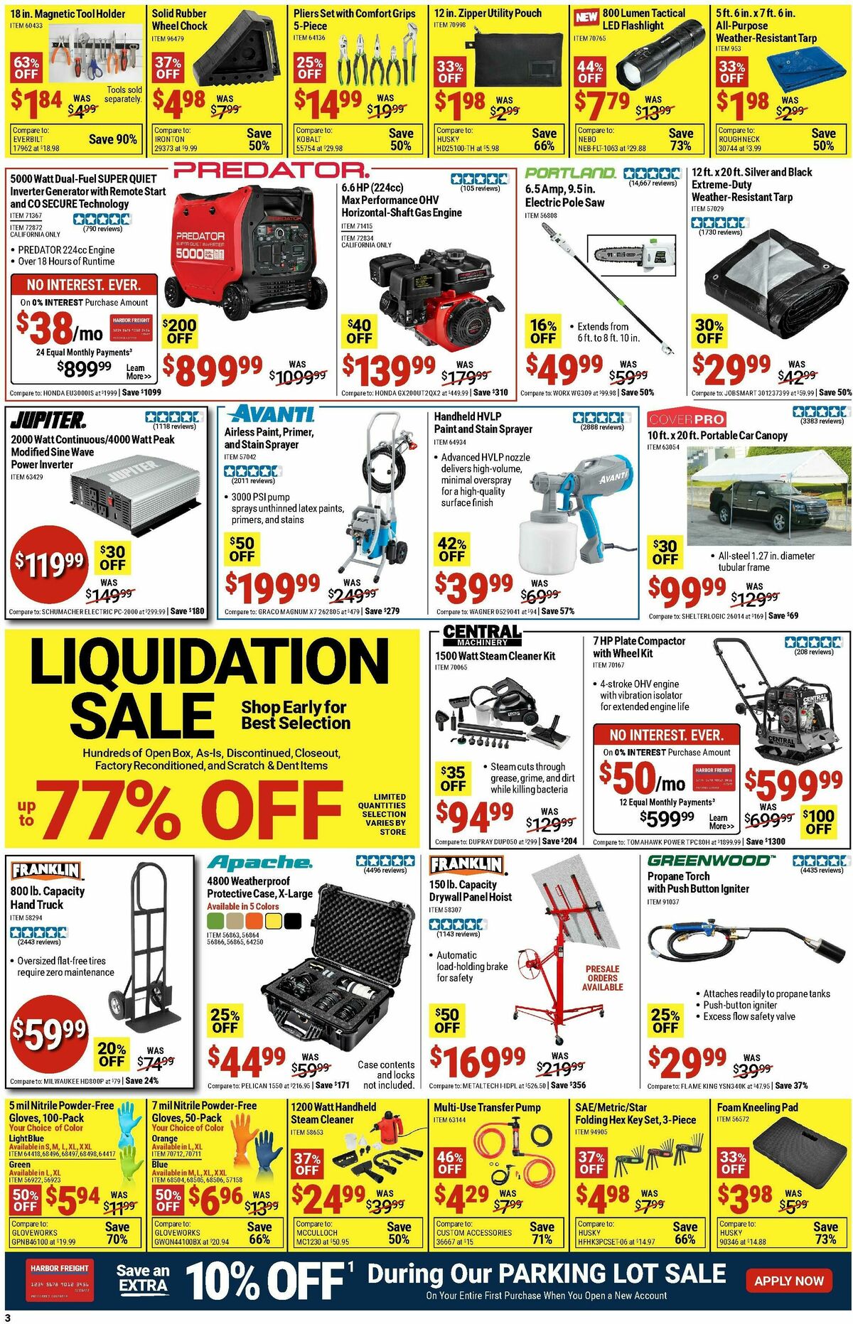 Harbor Freight Tools Weekly Ad from August 11