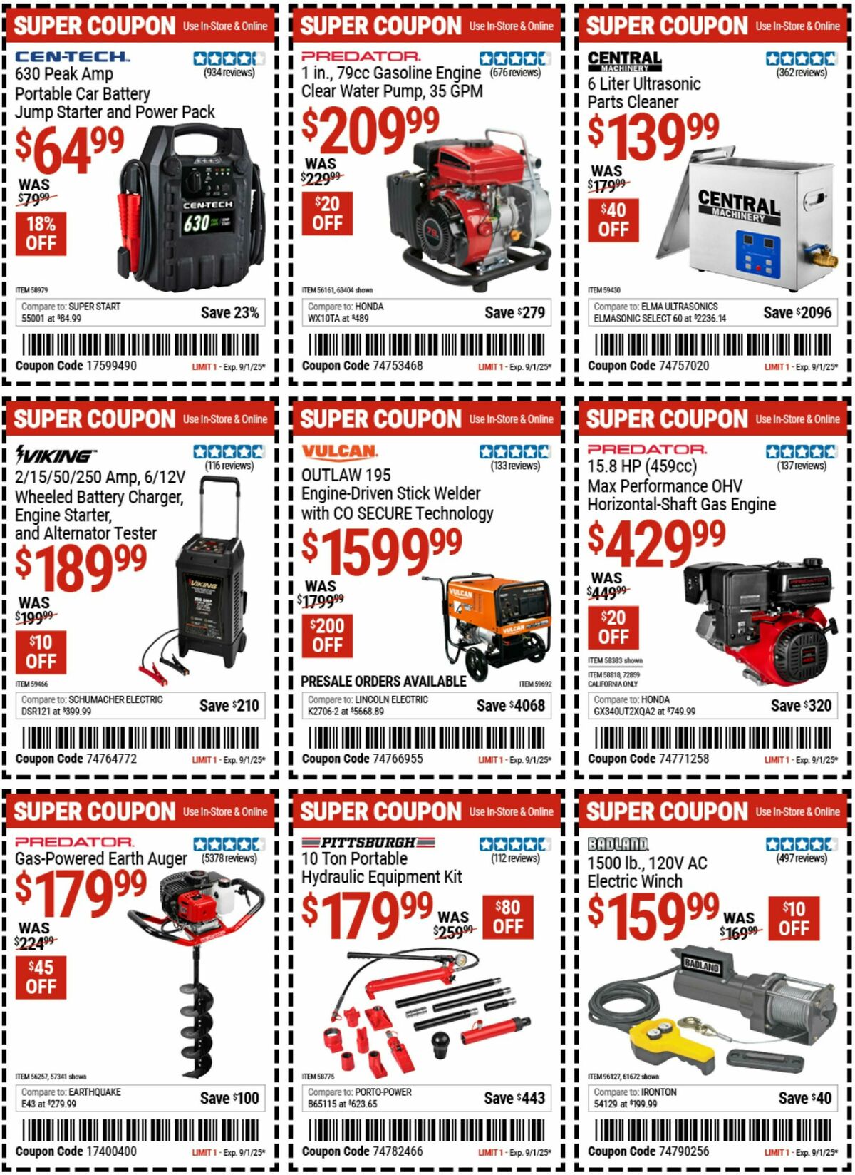Harbor Freight Tools Weekly Ad from August 18