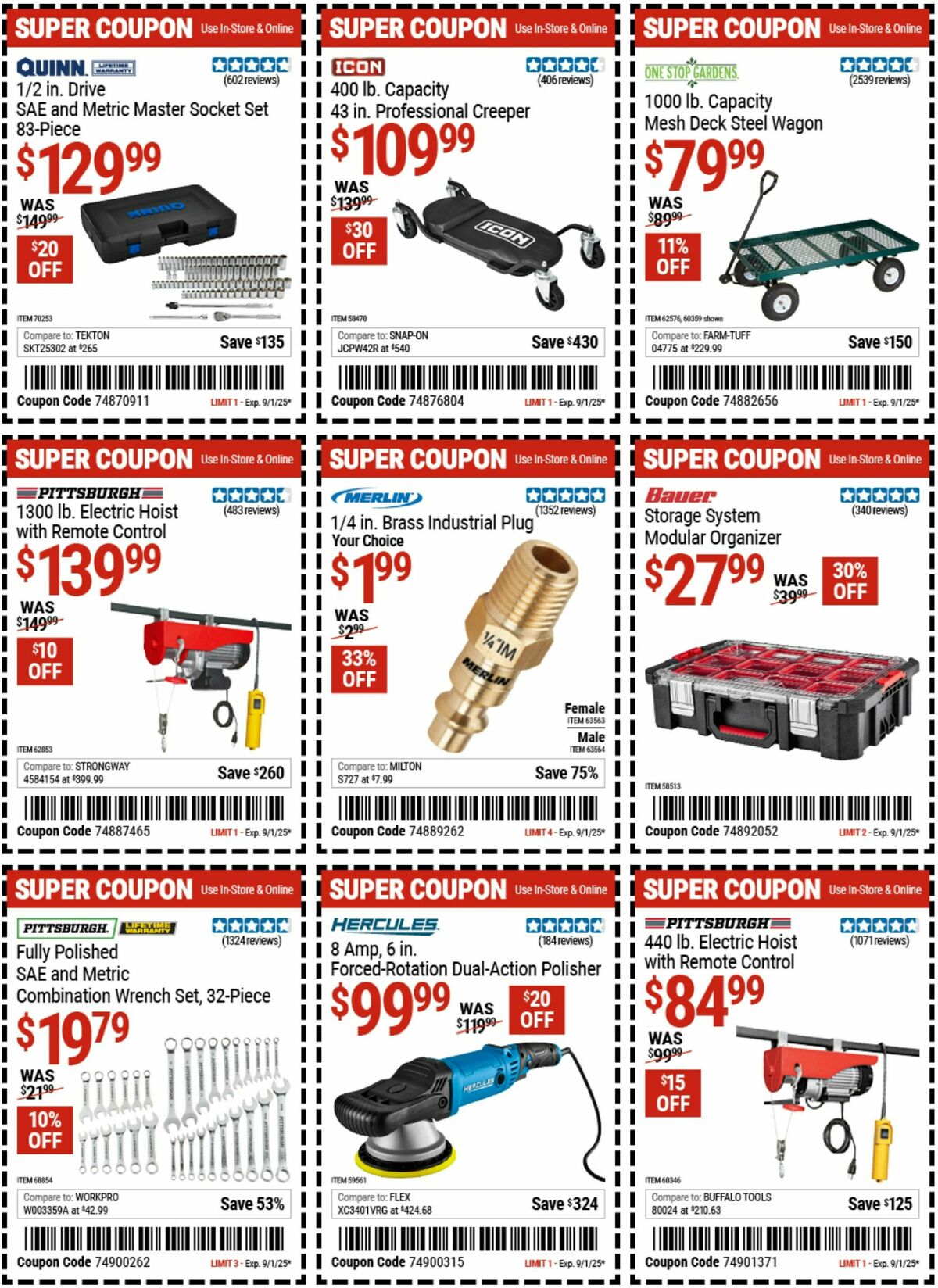 Harbor Freight Tools Weekly Ad from August 18