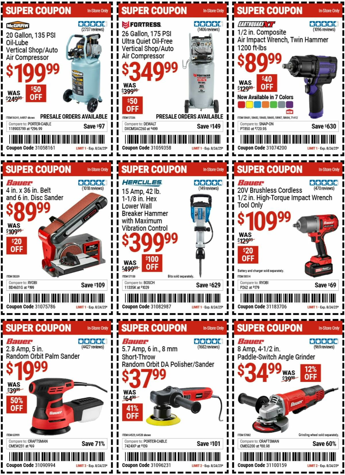 Harbor Freight Tools Weekly Ad from August 22