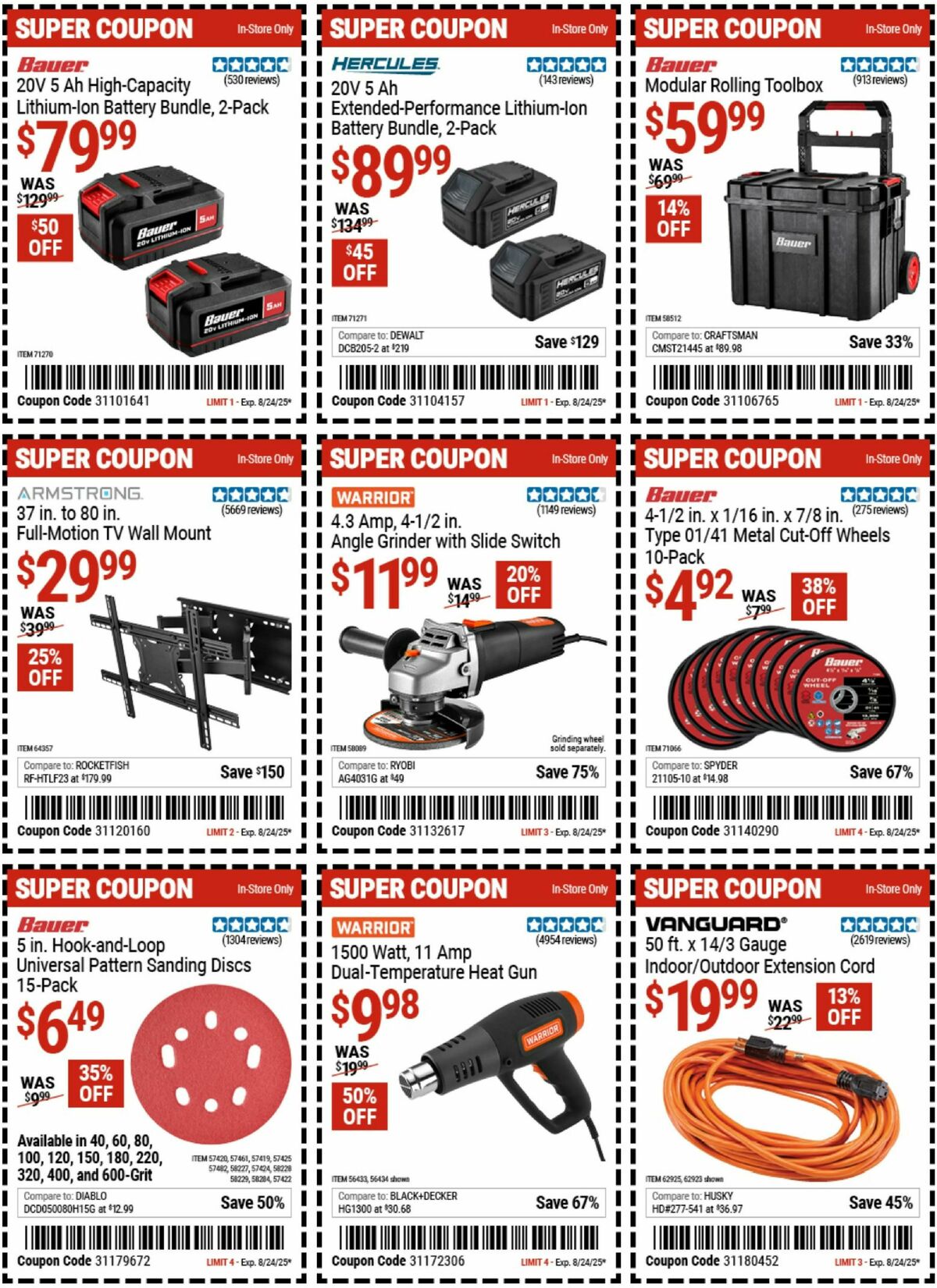 Harbor Freight Tools Weekly Ad from August 22