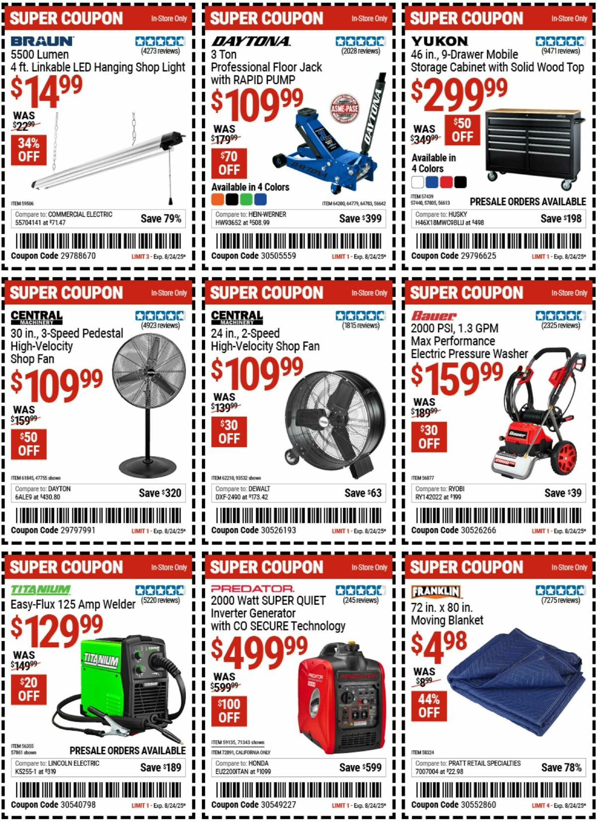 Harbor Freight Tools Weekly Ad from August 22