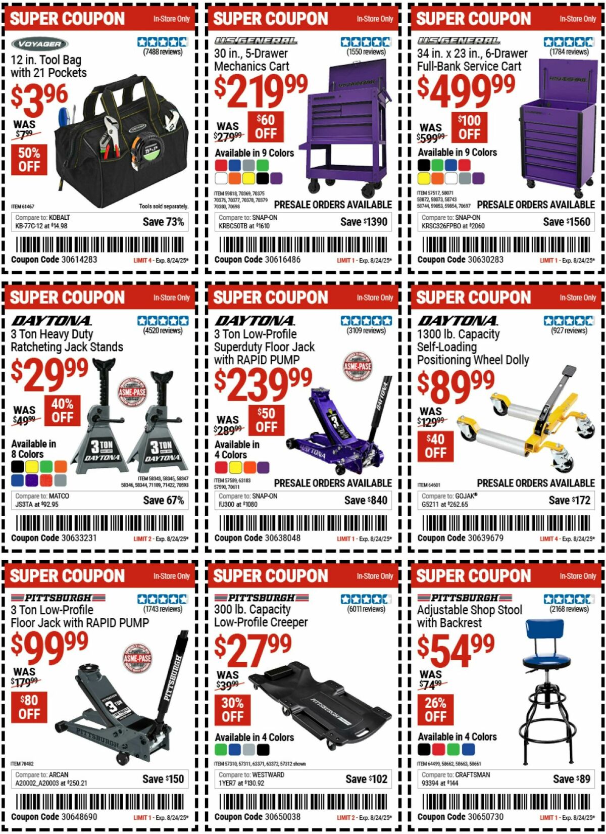 Harbor Freight Tools Weekly Ad from August 22