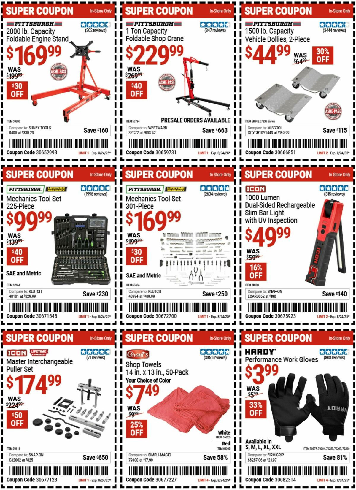 Harbor Freight Tools Weekly Ad from August 22