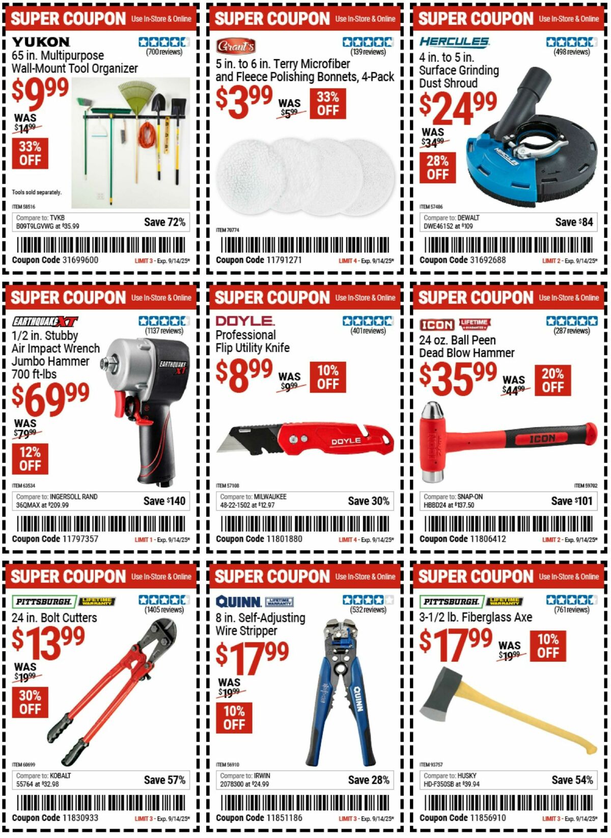 Harbor Freight Tools Weekly Ad from September 2