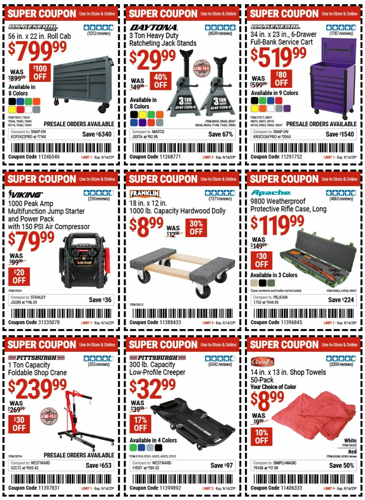 Harbor Freight Tools Weekly Ad from September 2
