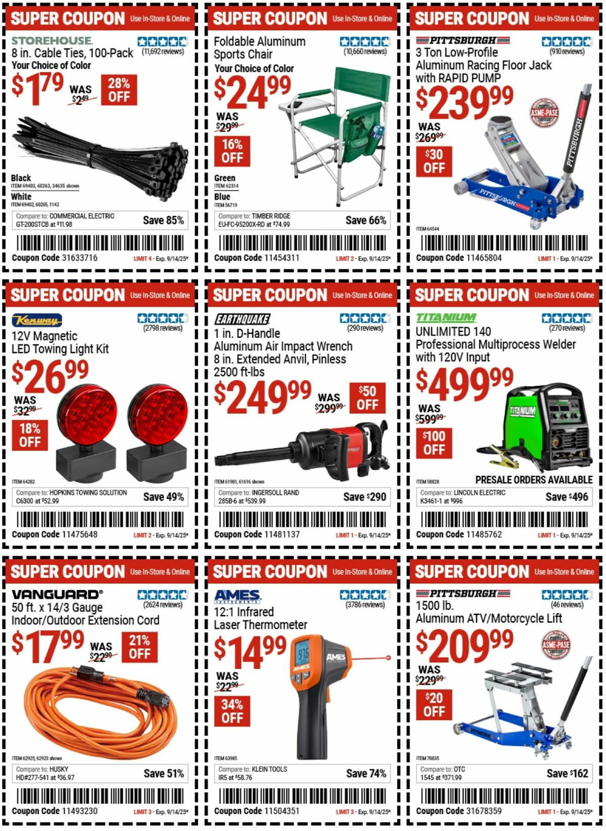 Harbor Freight Tools Weekly Ad from September 2