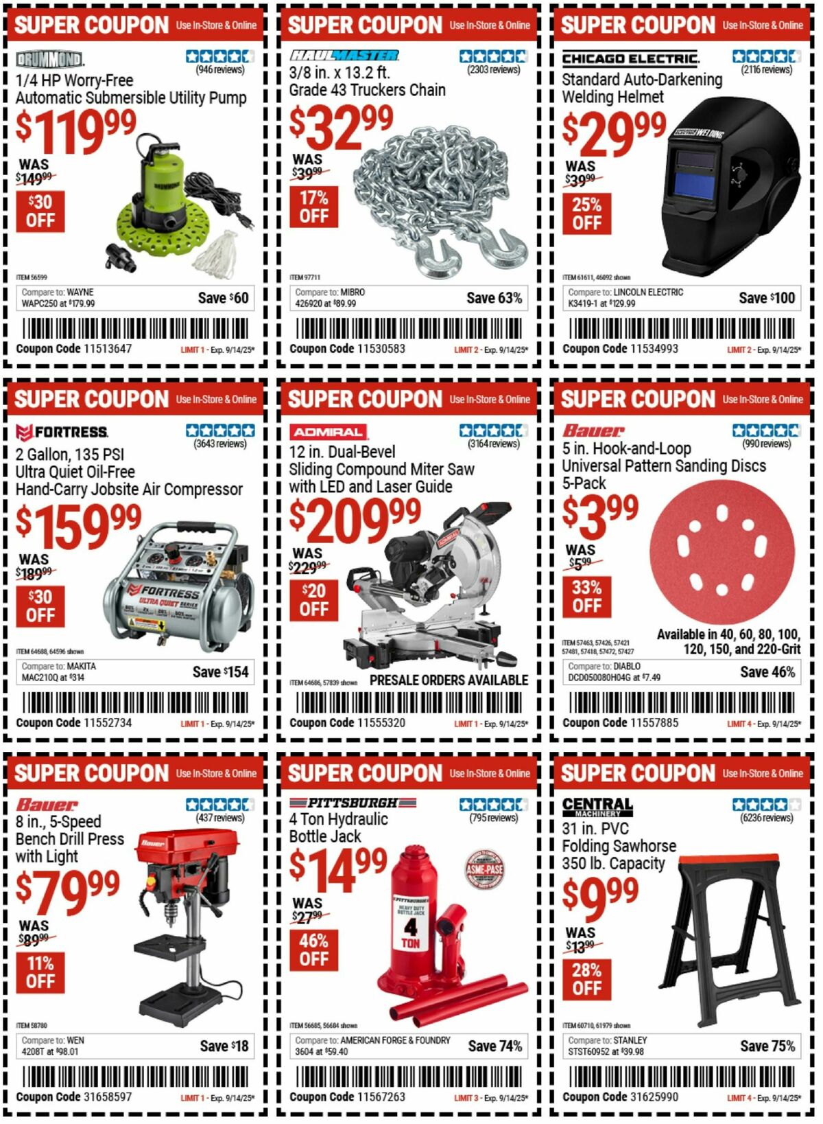 Harbor Freight Tools Weekly Ad from September 2