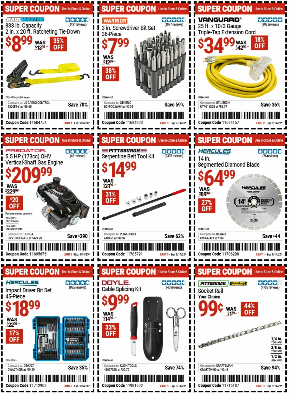 Harbor Freight Tools Weekly Ad from September 2