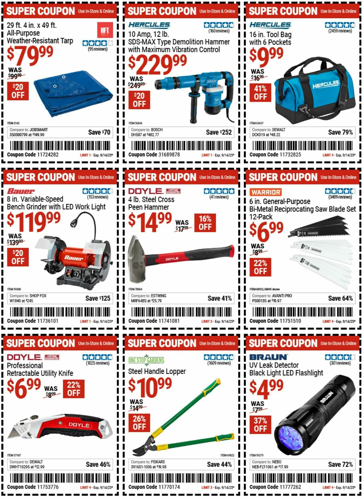 Harbor Freight Tools Weekly Ad from September 2