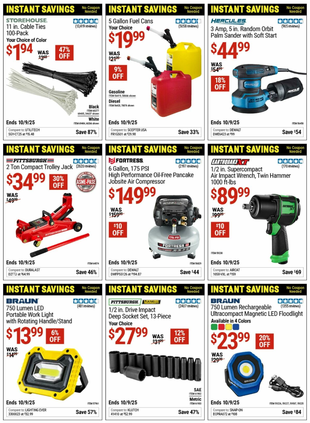 Harbor Freight Tools Instant Savings Weekly Ad from September 2