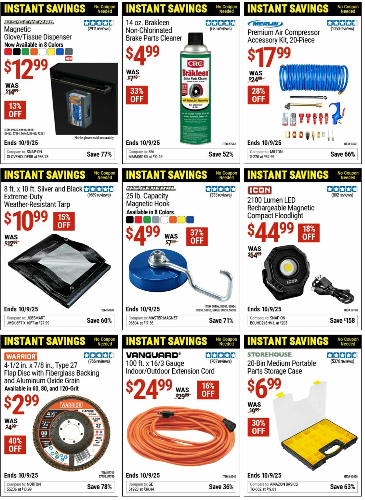 Harbor Freight Tools Instant Savings Weekly Ad from September 2