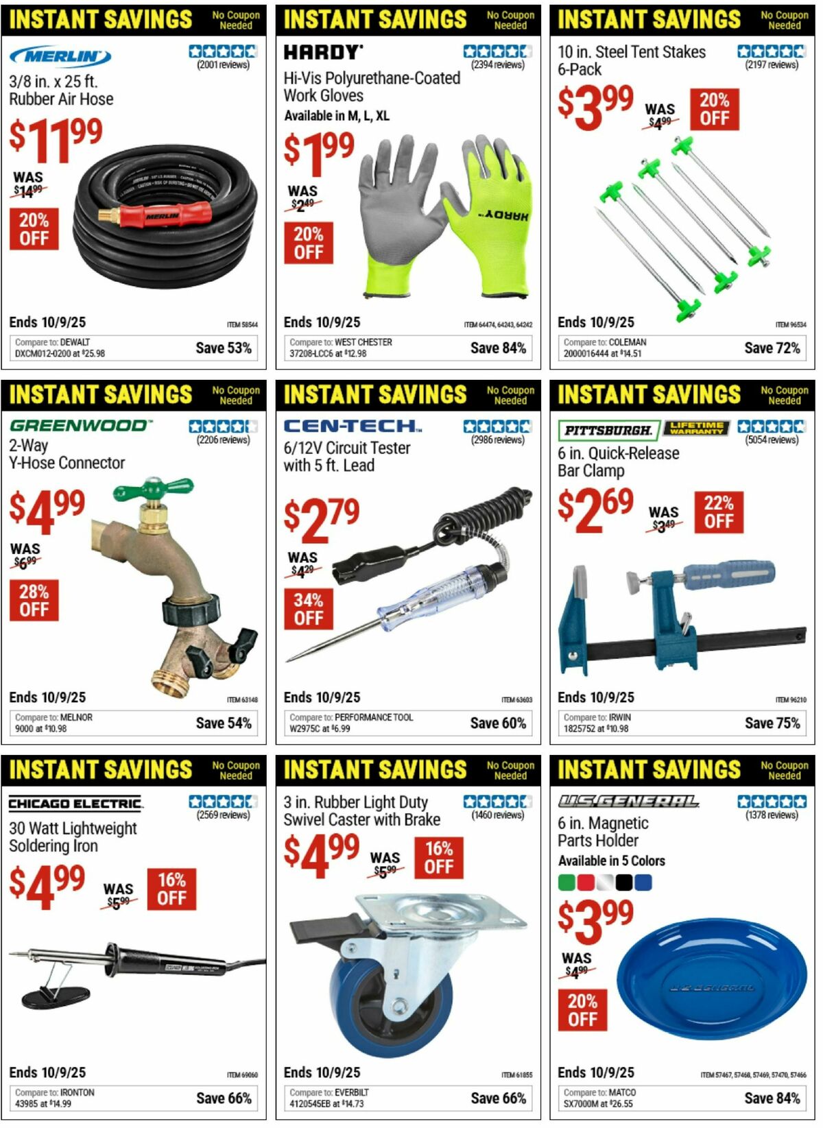 Harbor Freight Tools Instant Savings Weekly Ad from September 2