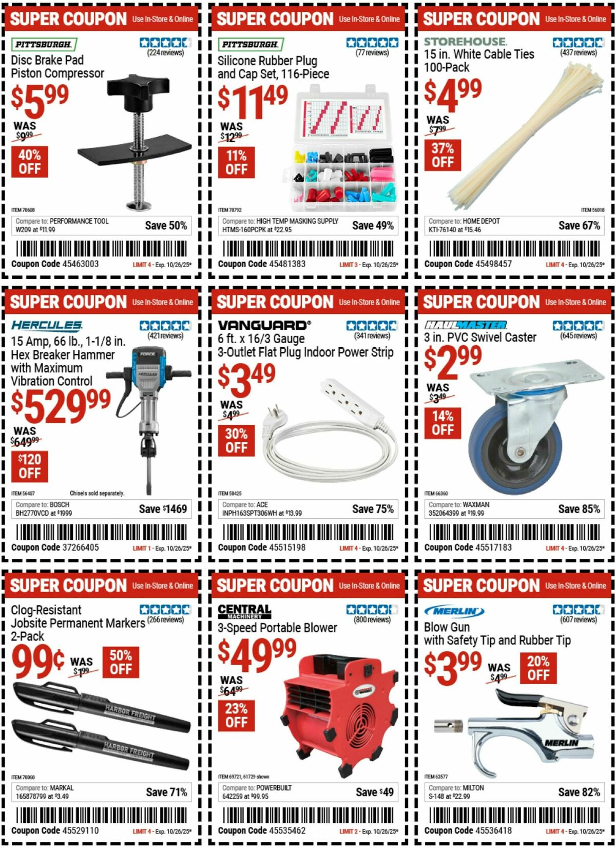 Harbor Freight Tools Weekly Ad from October 13