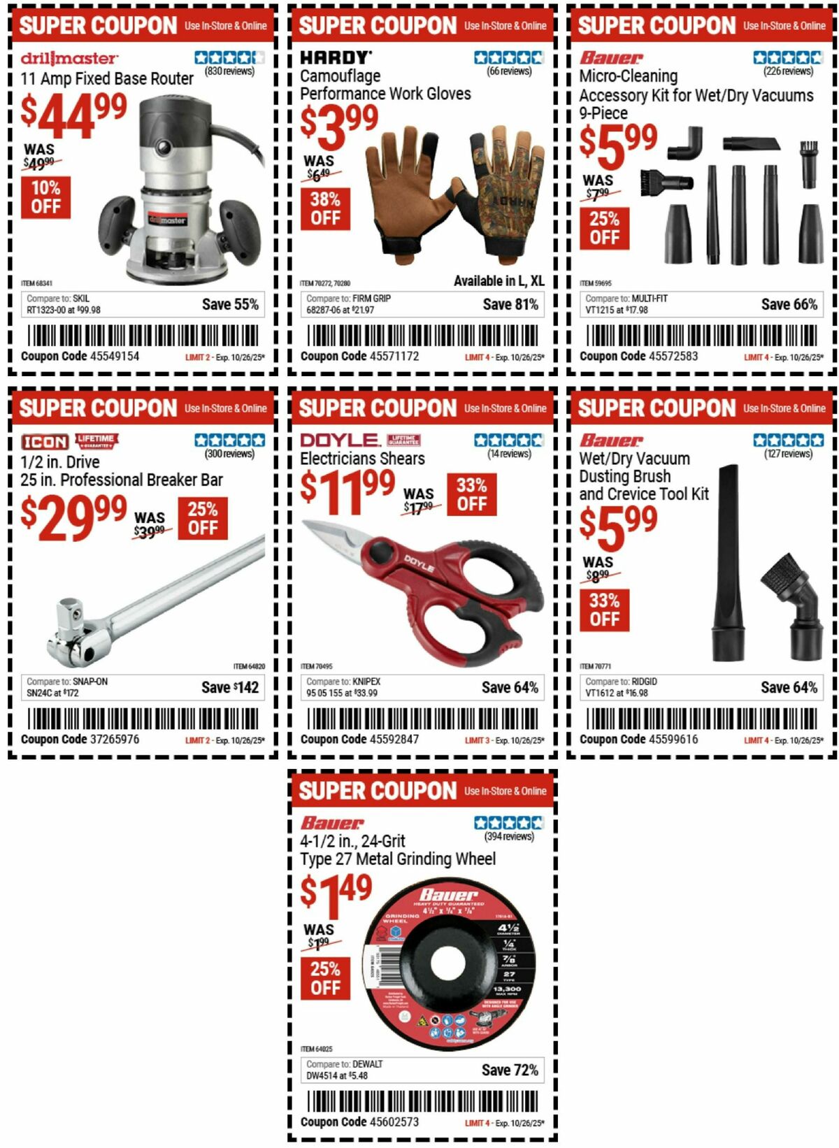 Harbor Freight Tools Weekly Ad from October 13