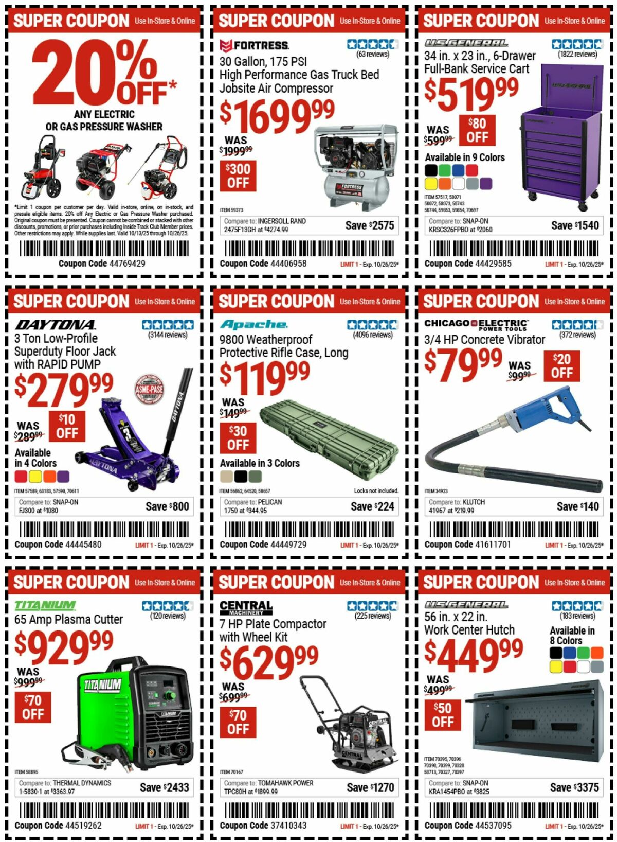 Harbor Freight Tools Weekly Ad from October 13