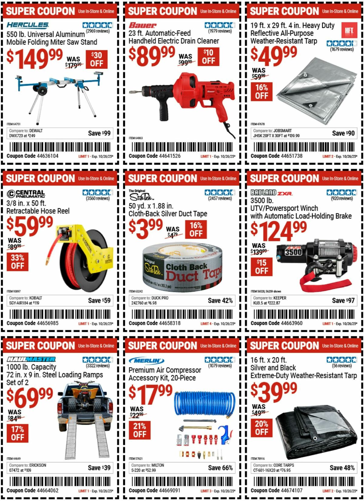 Harbor Freight Tools Weekly Ad from October 13