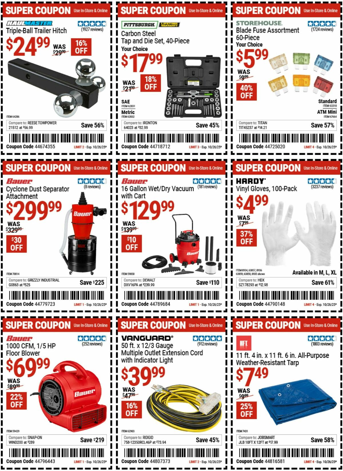 Harbor Freight Tools Weekly Ad from October 13