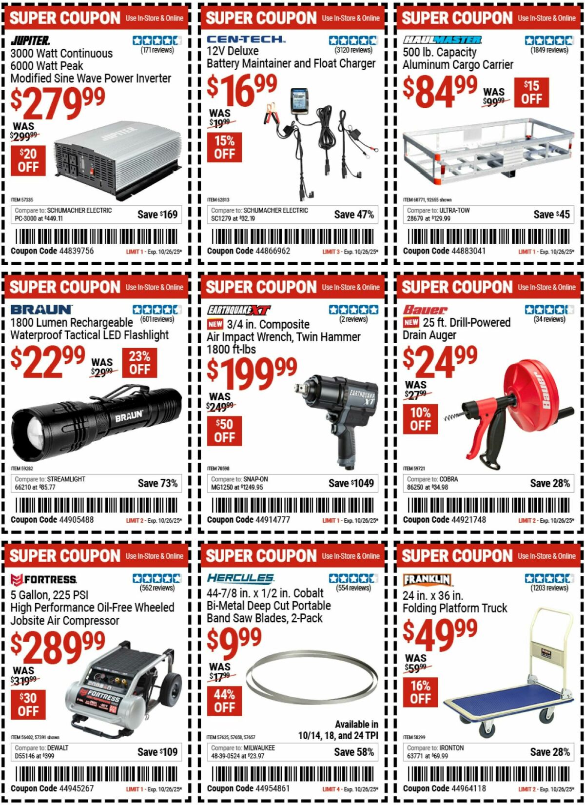 Harbor Freight Tools Weekly Ad from October 13