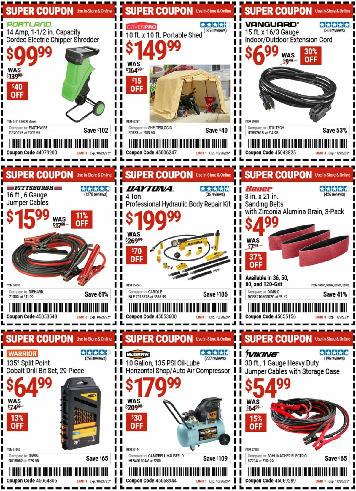 Harbor Freight Tools Weekly Ad from October 13