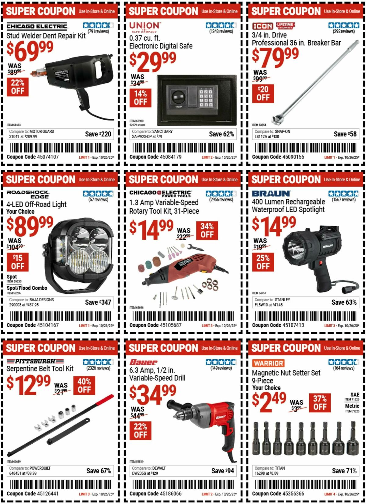 Harbor Freight Tools Weekly Ad from October 13