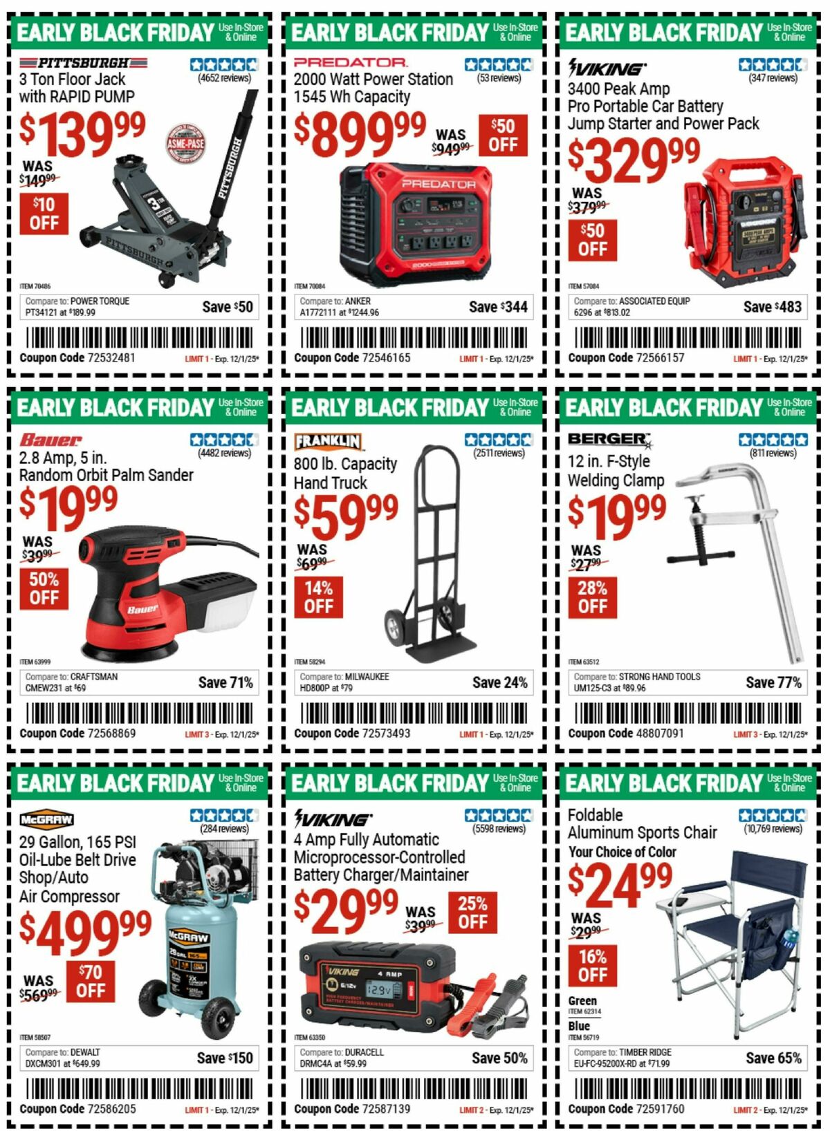Harbor Freight Tools Weekly Ad from November 10