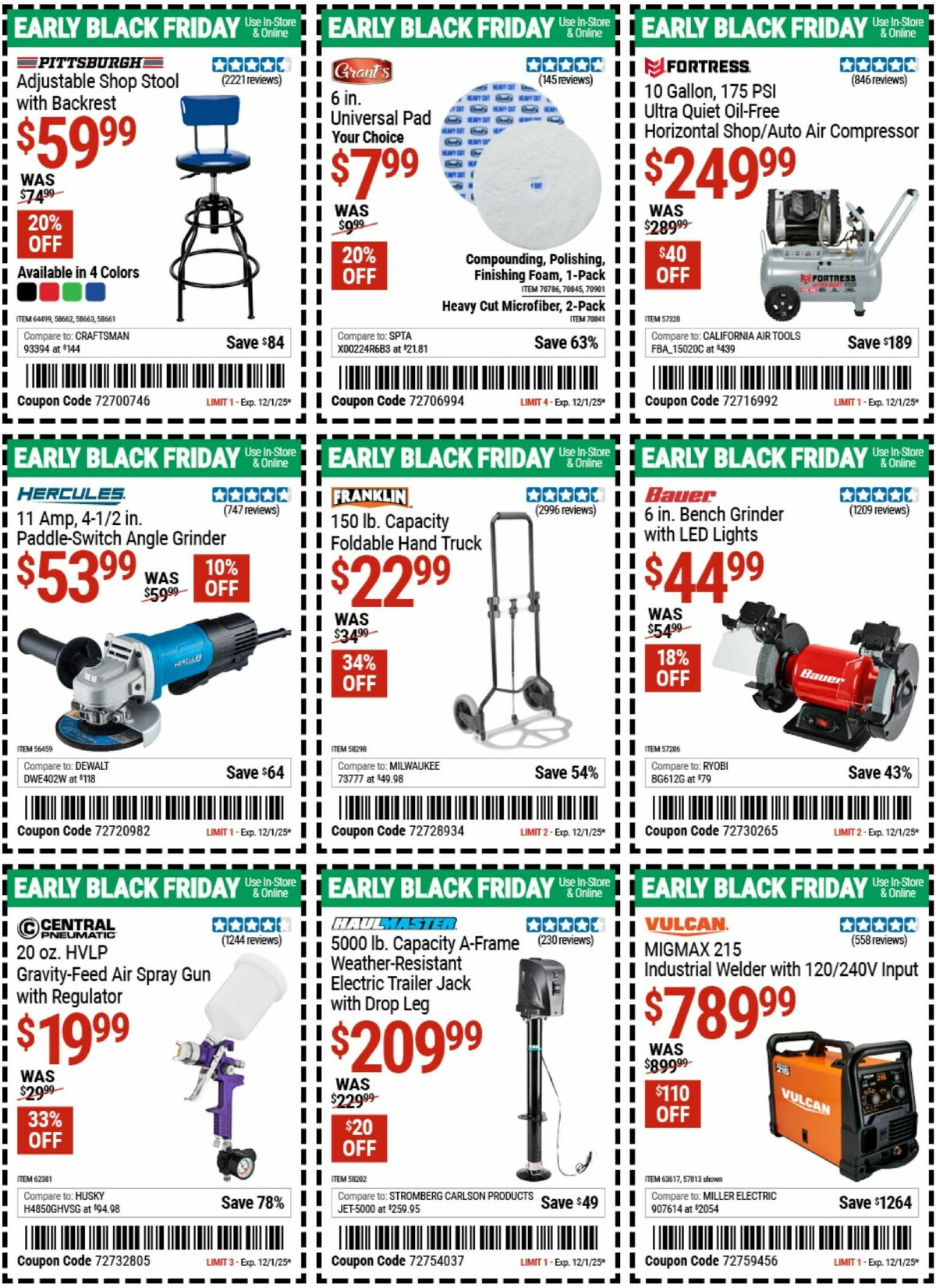 Harbor Freight Tools Weekly Ad from November 10