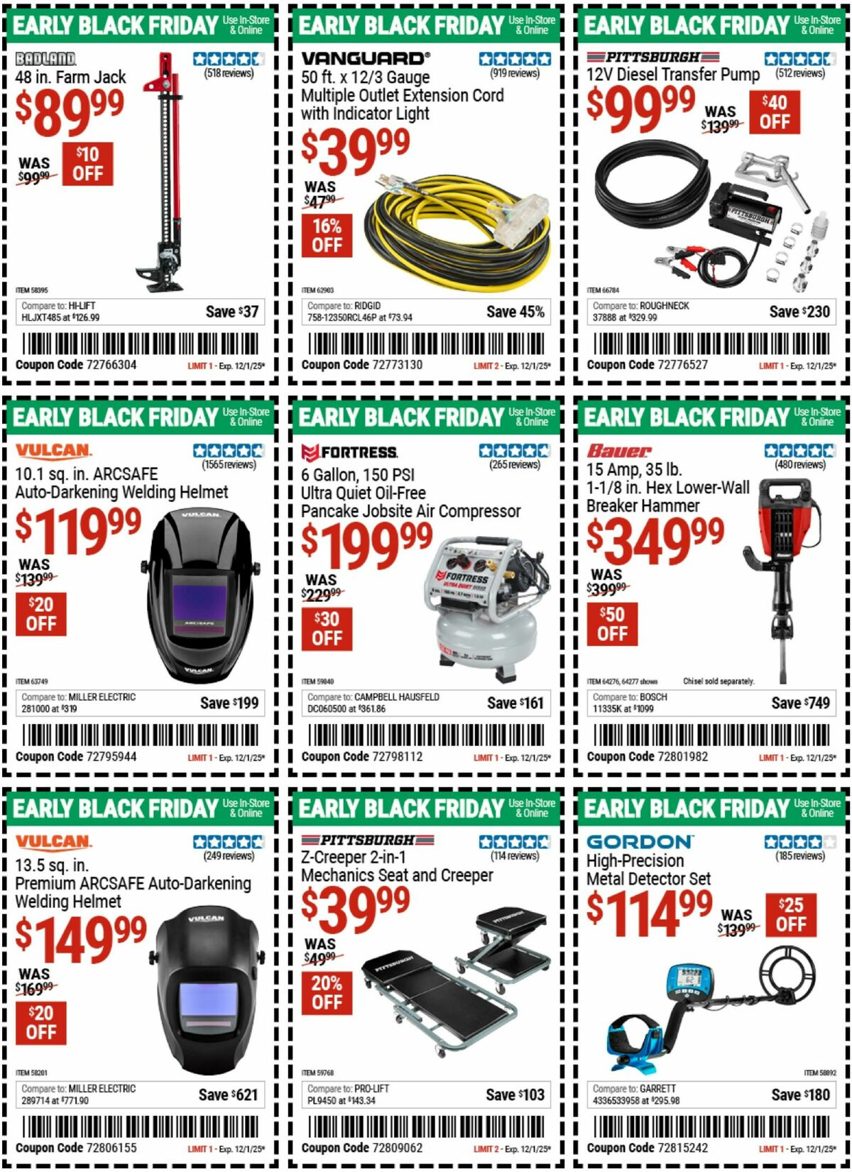 Harbor Freight Tools Weekly Ad from November 10
