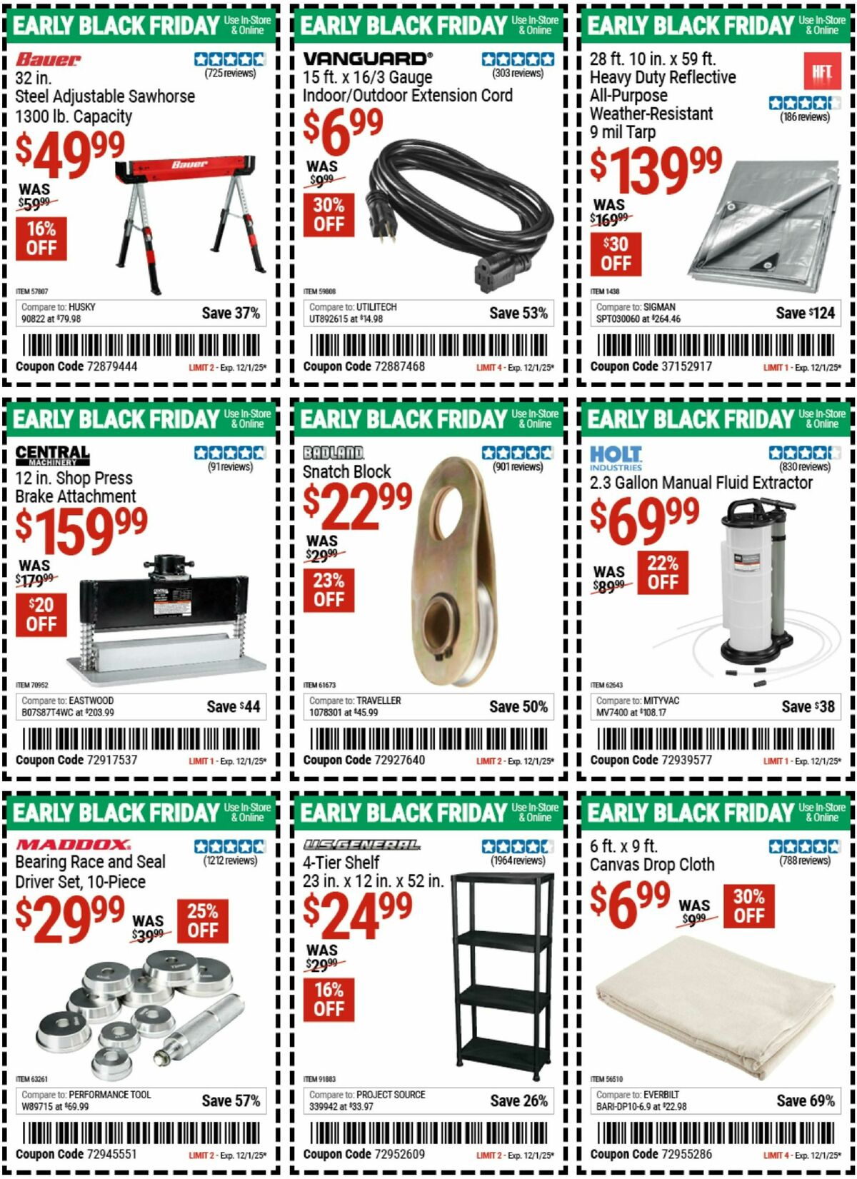 Harbor Freight Tools Weekly Ad from November 10