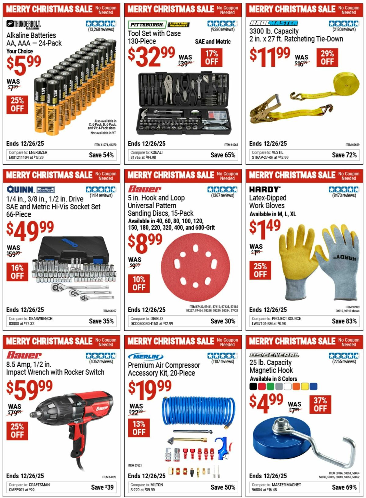 Harbor Freight Tools Merry Christmas Sale! Weekly Ad from December 2