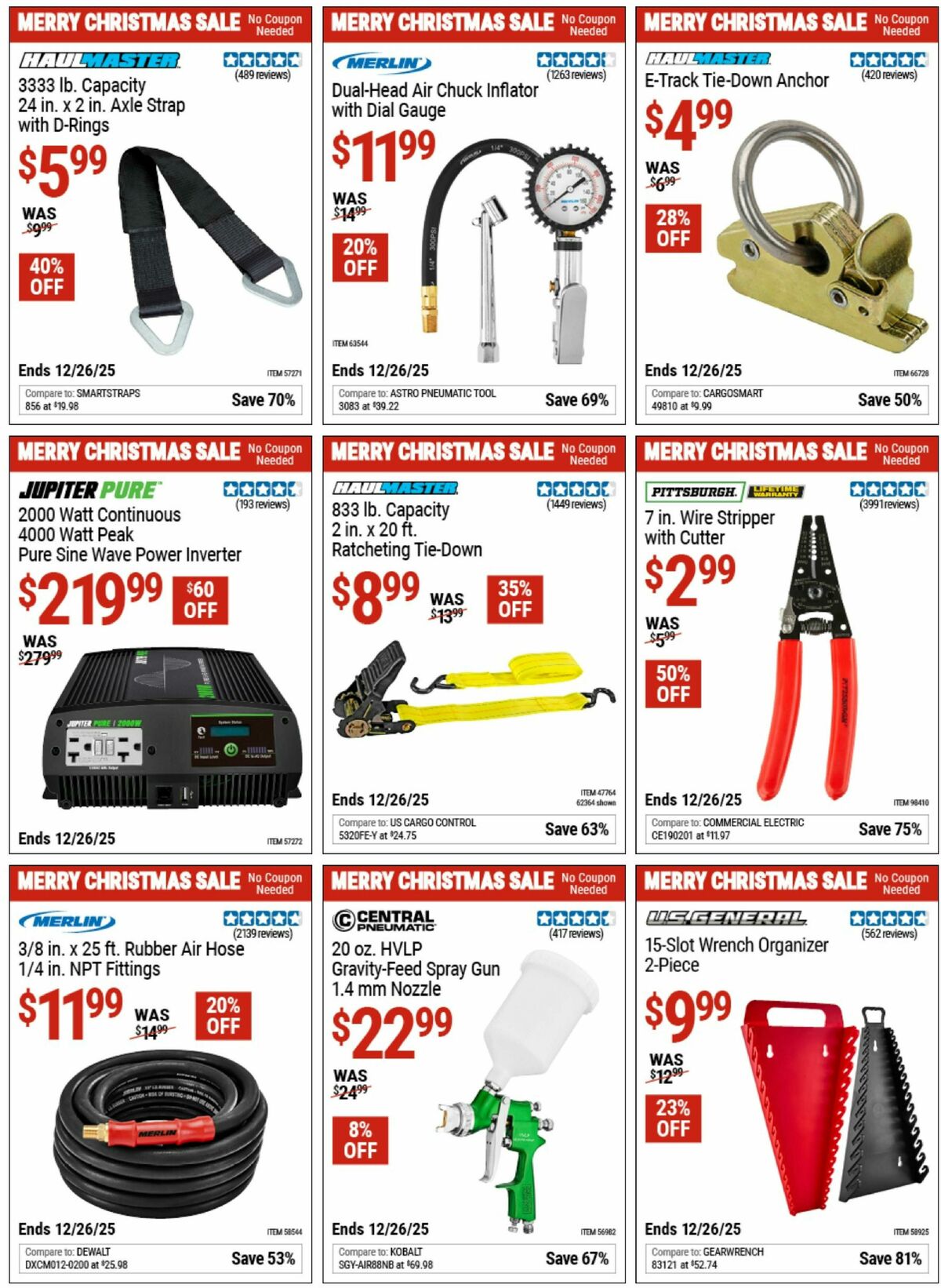 Harbor Freight Tools Merry Christmas Sale! Weekly Ad from December 2