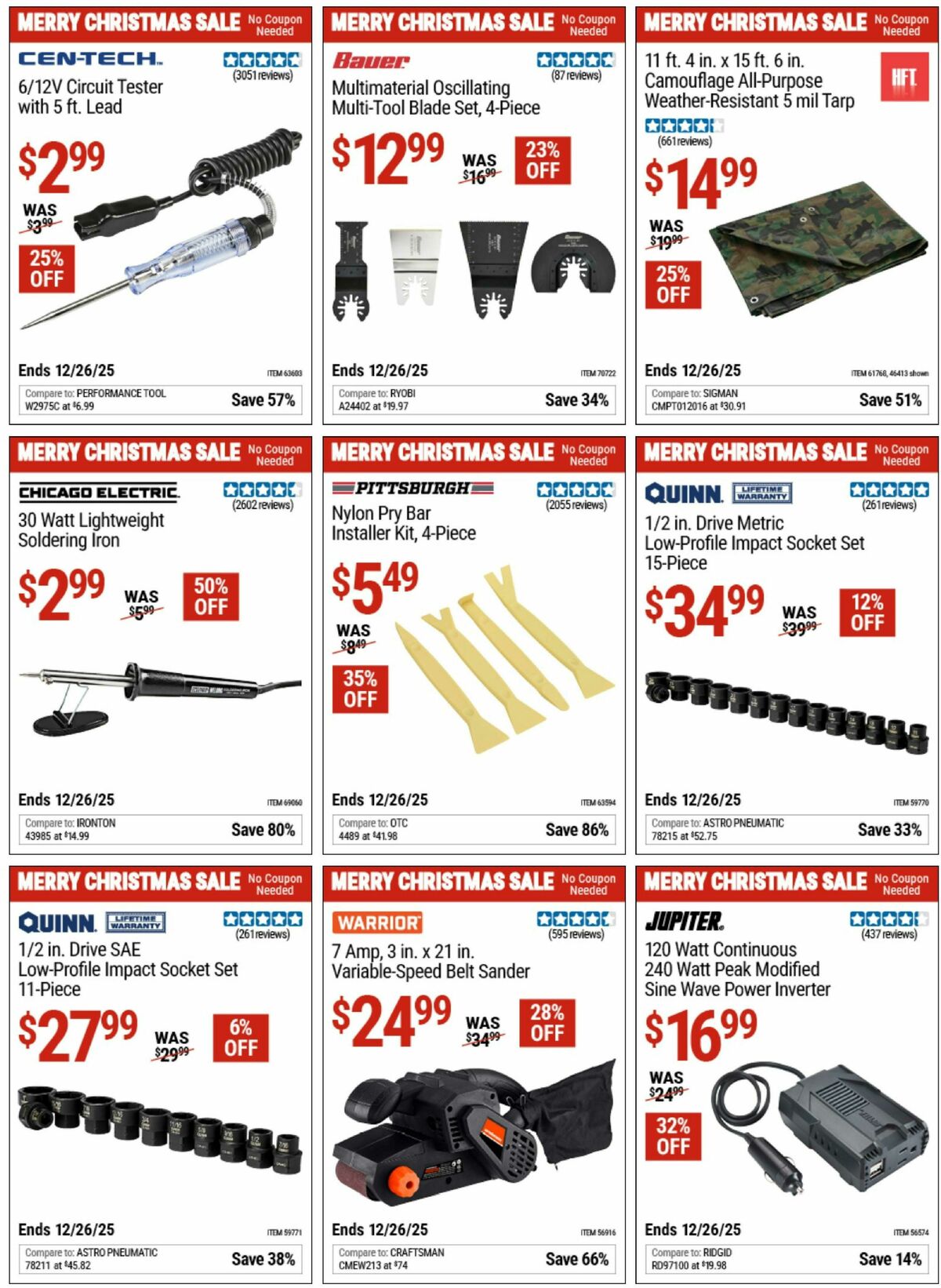 Harbor Freight Tools Merry Christmas Sale! Weekly Ad from December 2