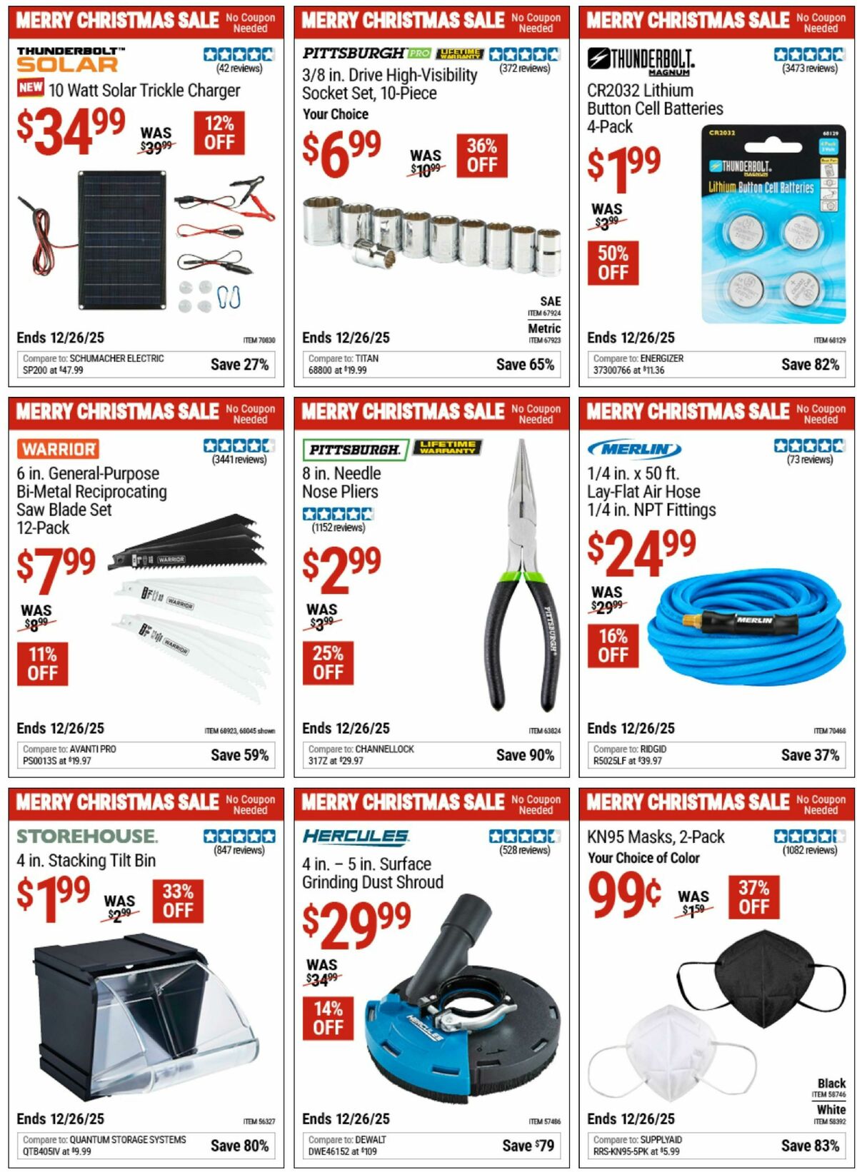 Harbor Freight Tools Merry Christmas Sale! Weekly Ad from December 2
