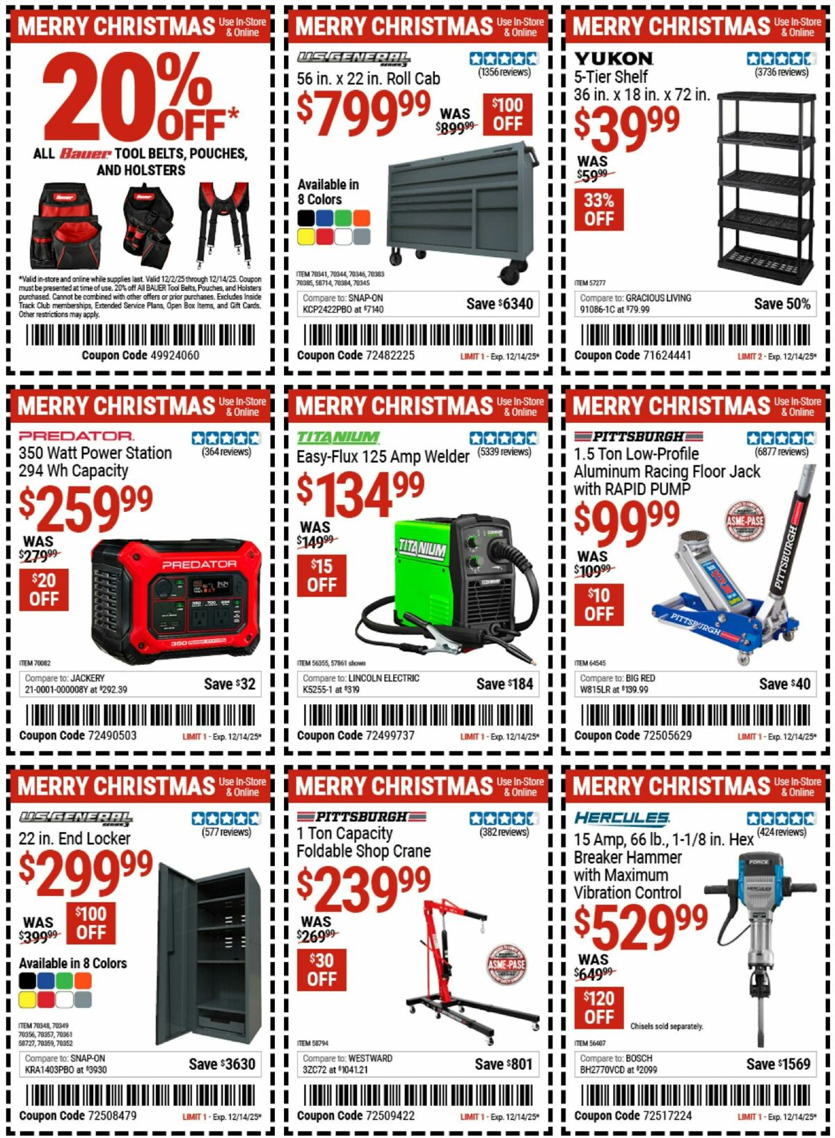 Harbor Freight Tools Weekly Ad from December 2