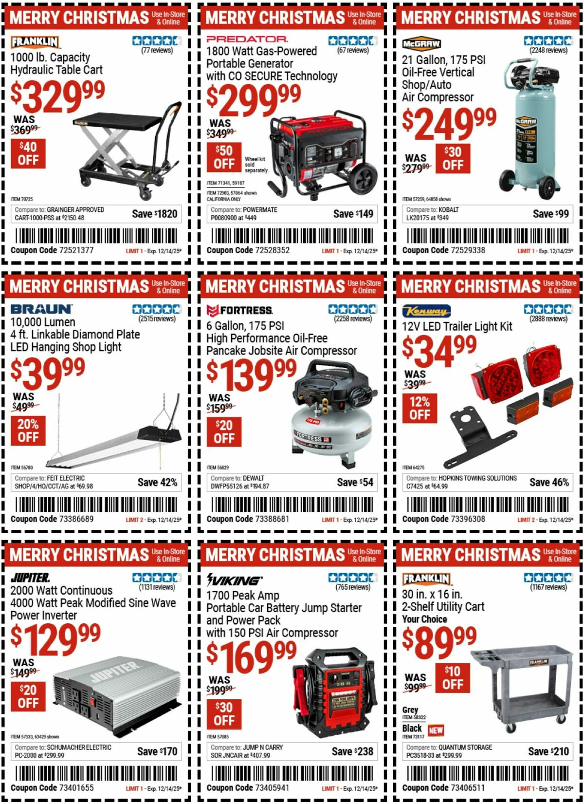 Harbor Freight Tools Weekly Ad from December 2