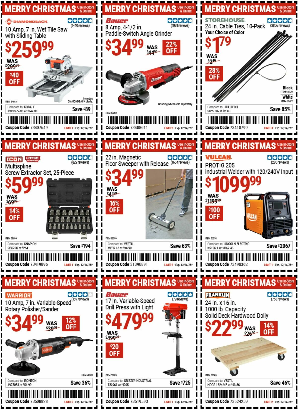Harbor Freight Tools Weekly Ad from December 2