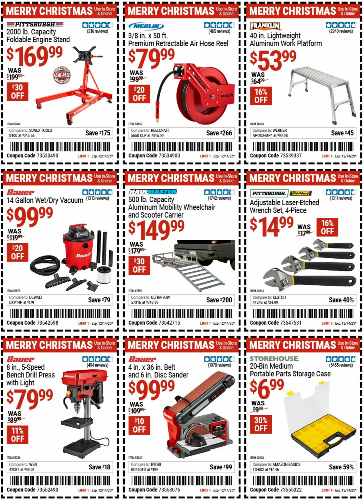 Harbor Freight Tools Weekly Ad from December 2