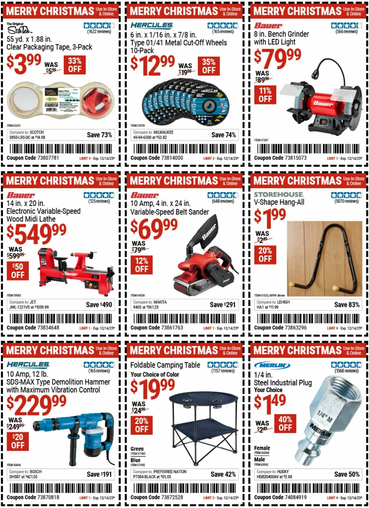 Harbor Freight Tools Weekly Ad from December 2